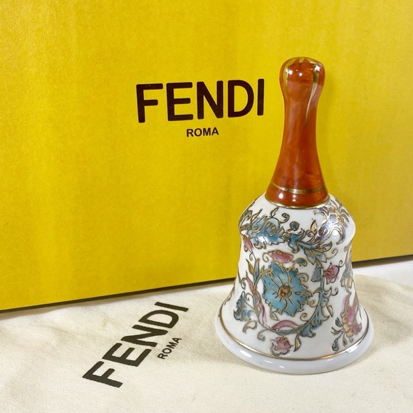 Fendi Rare Porcelain Painted Hand Bell - Picture 1 of 8